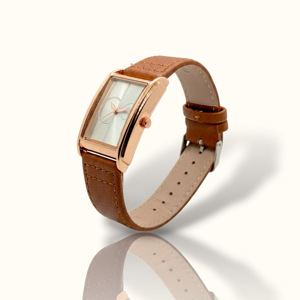 Modern Minimalist: Rose Gold & Tan Leather Watch