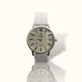 Crystal Time – Arctic White Sunray Dial Men’s Watch with Pure White Silicone Strap