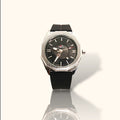 HERYI Executive Sport – Silver Octagonal Bezel Watch with Midnight Black Silicone Strap
