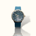 Crystal Time – Stealth Blue Skeleton Dial Men’s Sport Watch with Perforated Silicone Strap
