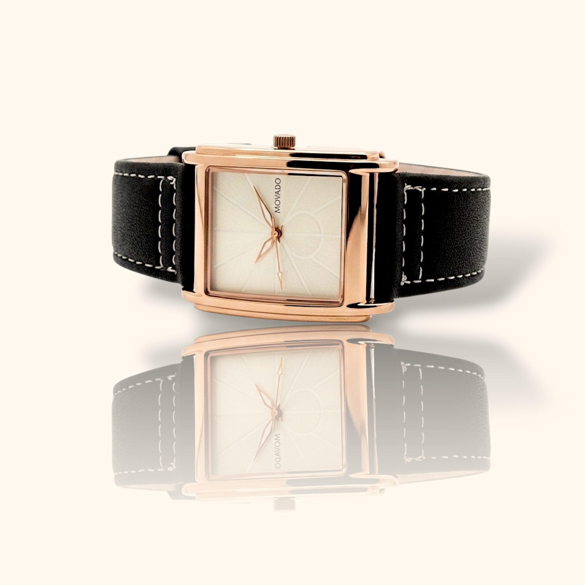 Timeless Elegance: Rose Gold Rectangular Watch