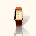 Classic Vintage: Brown Leather Rectangular Watch