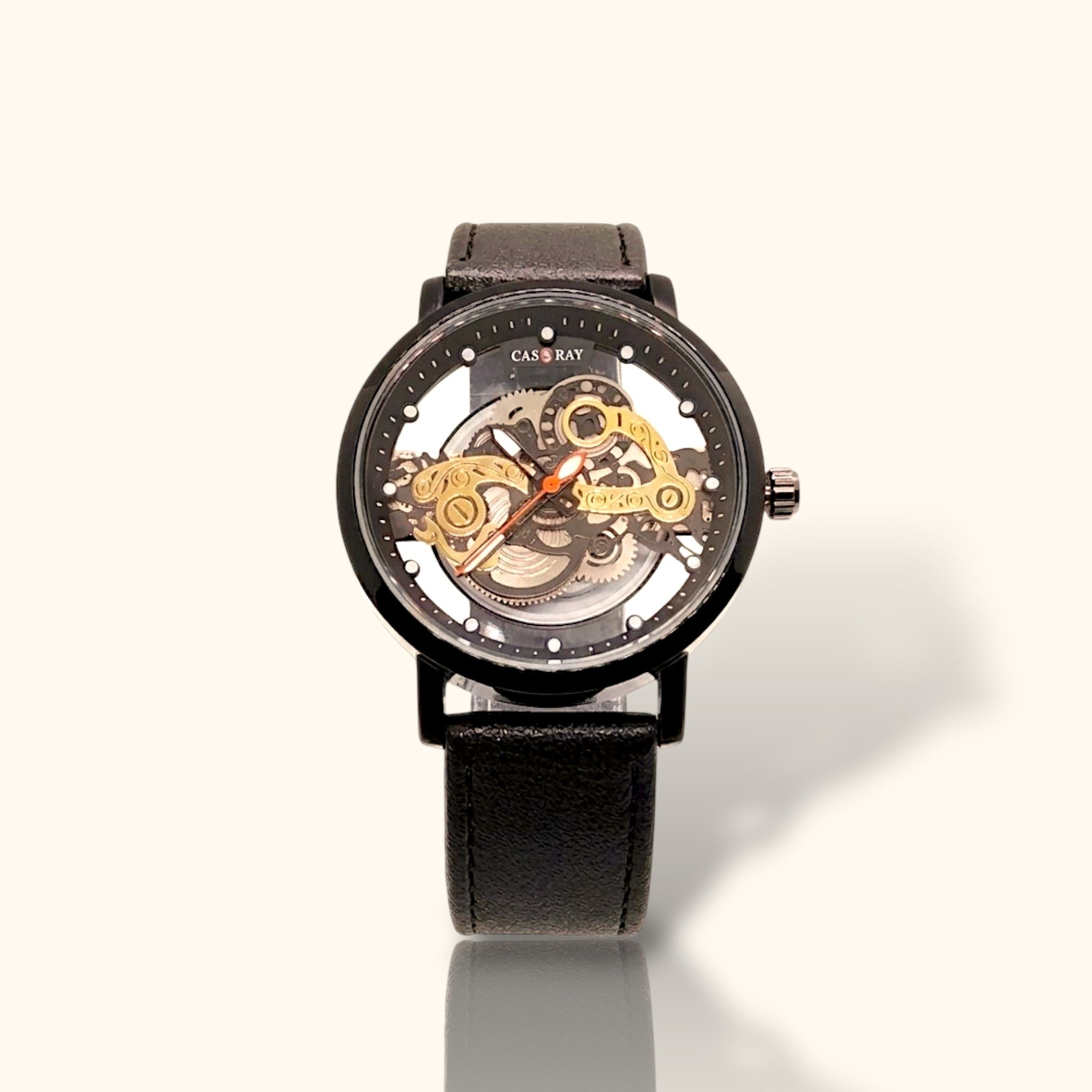 Casray "Gilded Engine" Skeleton Watch – Modern Industrial Aesthetic