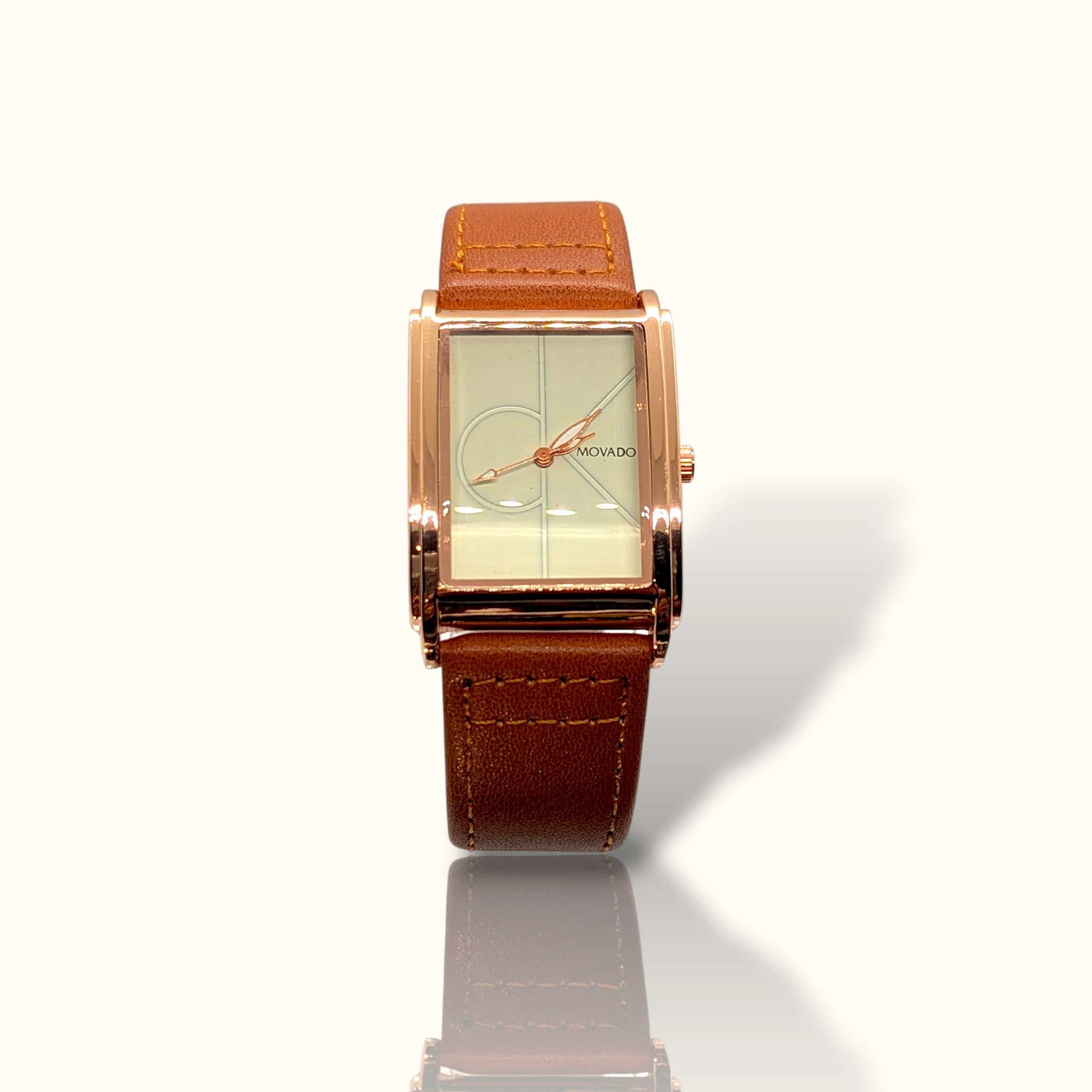 Modern Minimalist: Rose Gold & Tan Leather Watch