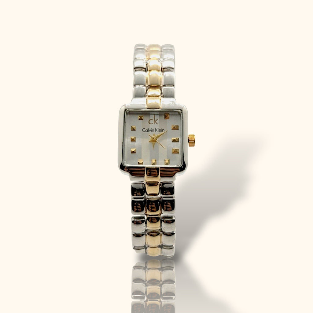 Calvin Klein Elegant Square Dial Two-Tone Women’s Watch