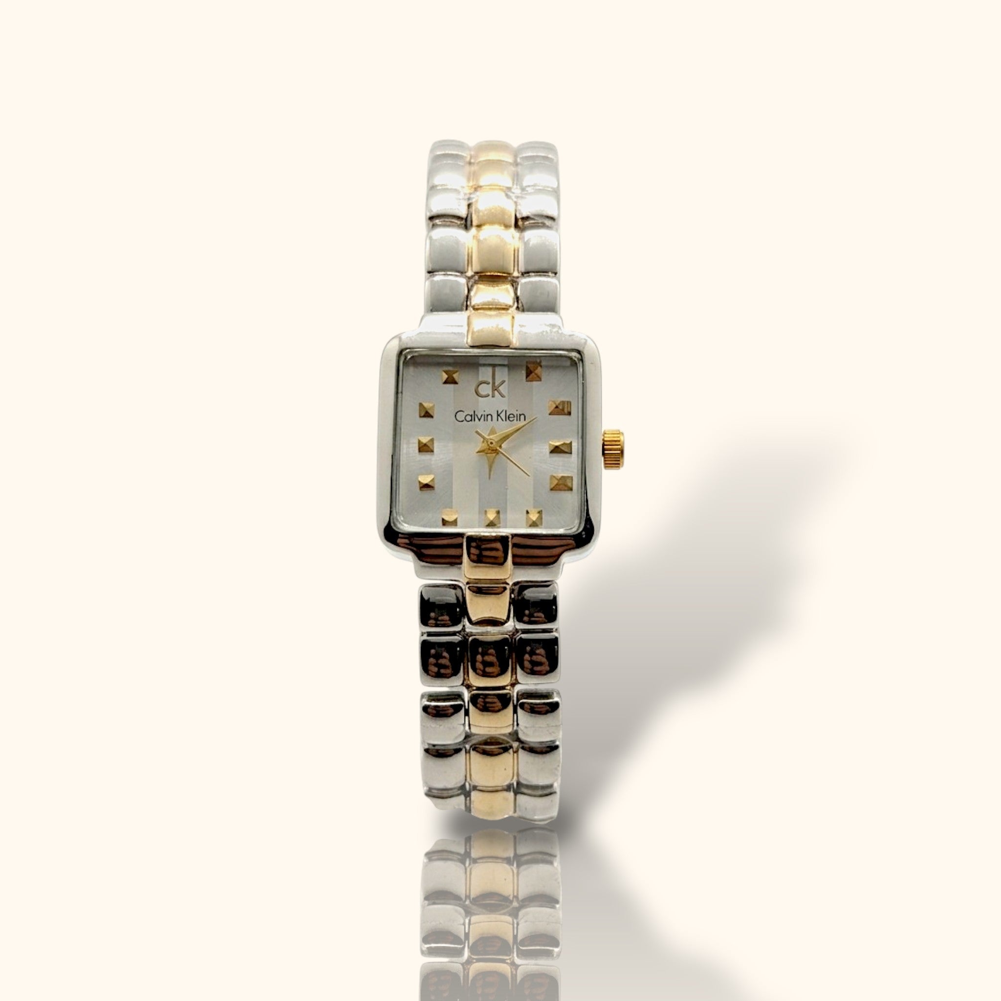 Calvin Klein Elegant Square Dial Two-Tone Women’s Watch