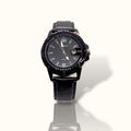 CAS RAY Midnight Commander – All-Black Tactical Watch with Croco-Leather Strap