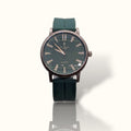 Crystal Time – Emerald Green Sunray Dial Men’s Watch with Sage Green Silicone Strap