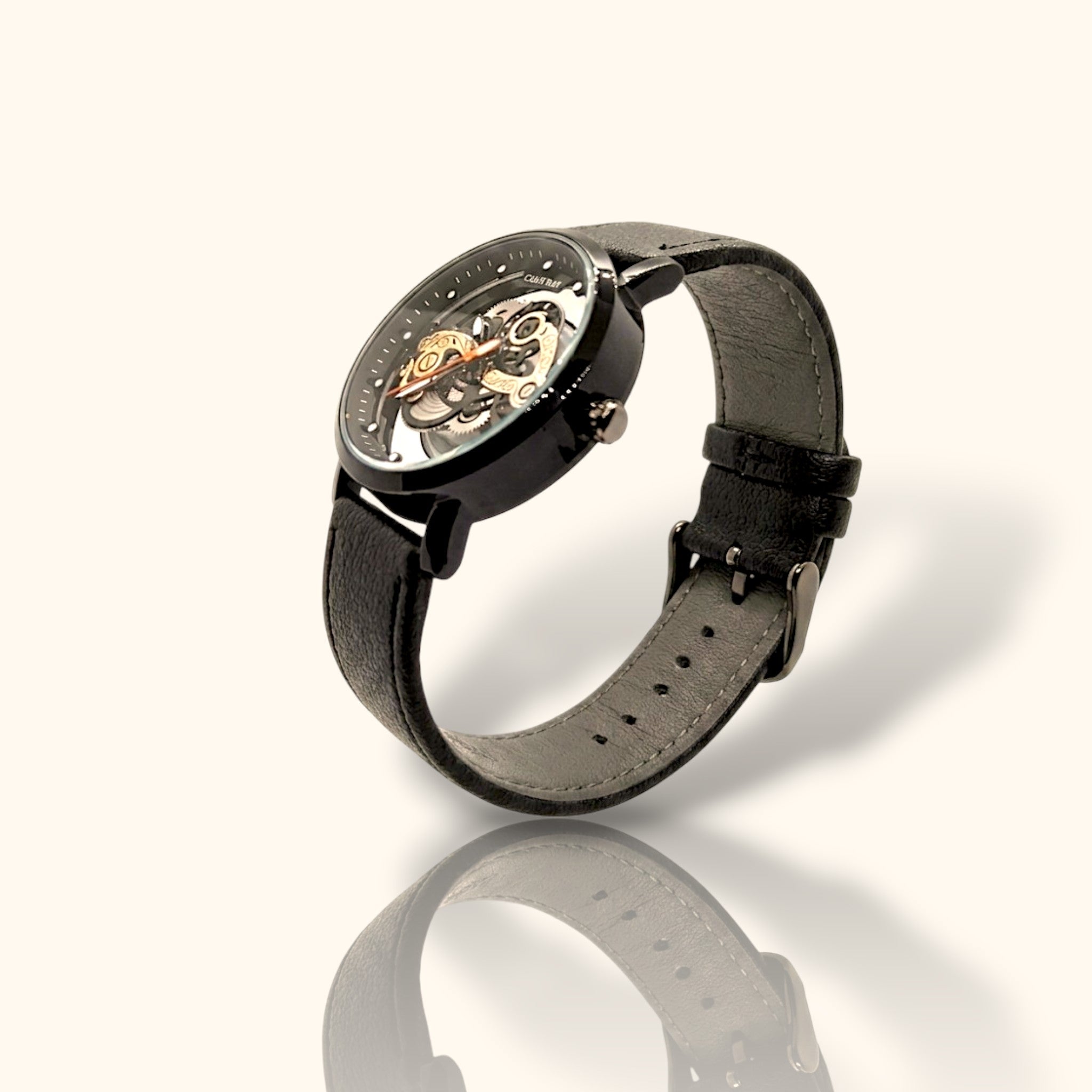 Casray "Gilded Engine" Skeleton Watch – Modern Industrial Aesthetic