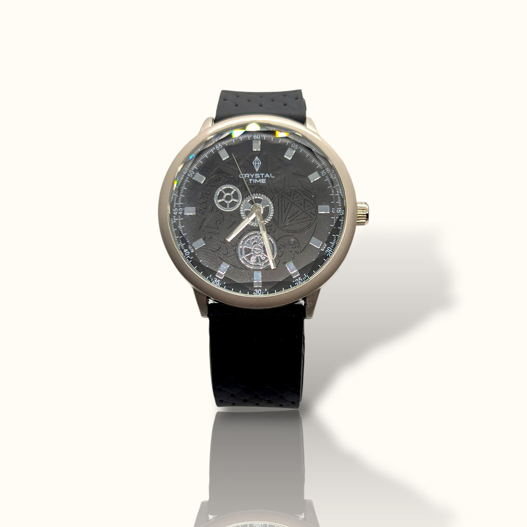Crystal Time – Phantom Black Skeleton Dial Men’s Sport Watch