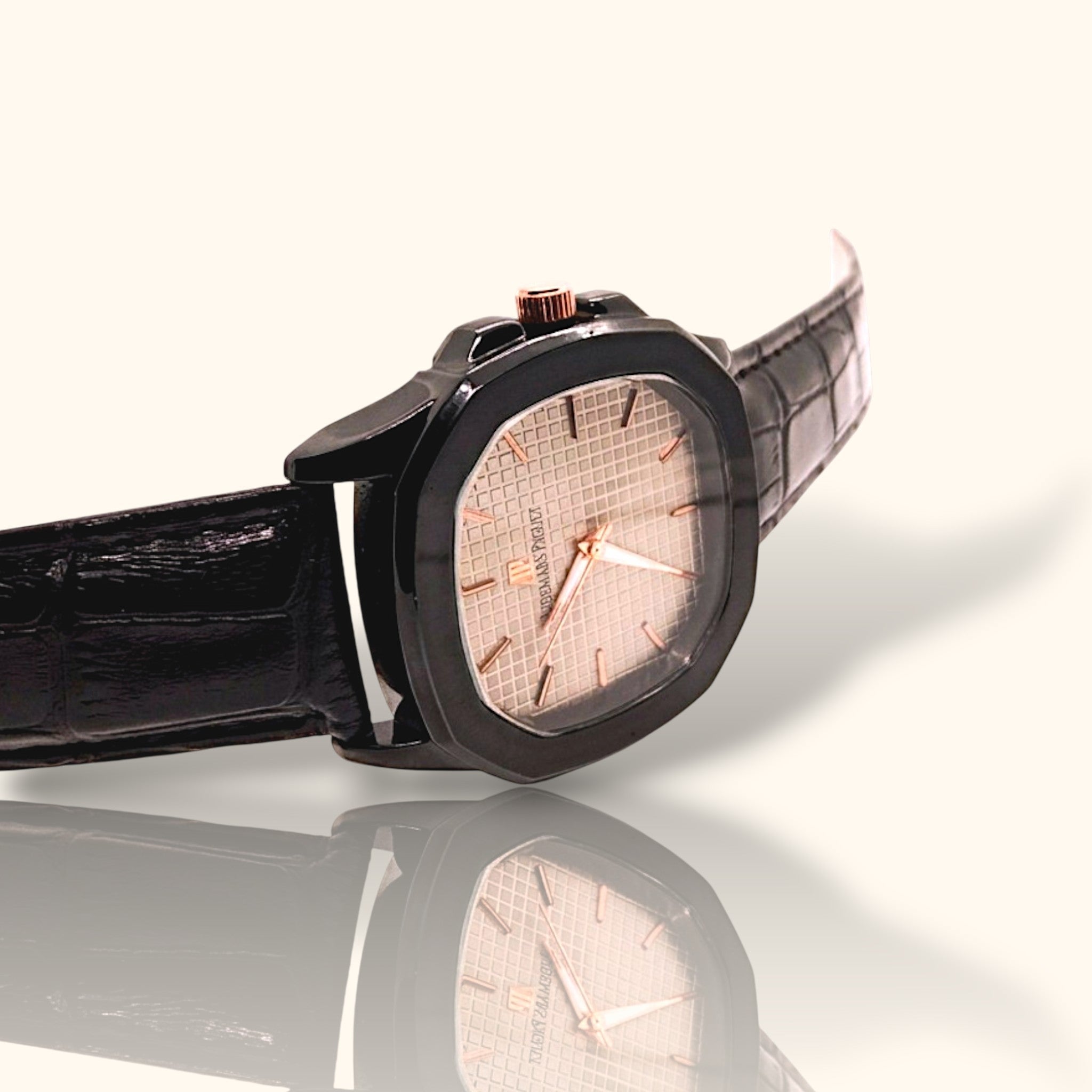 AP Royal Oak Inspired – Champagne Gold & Brushed Black Edition