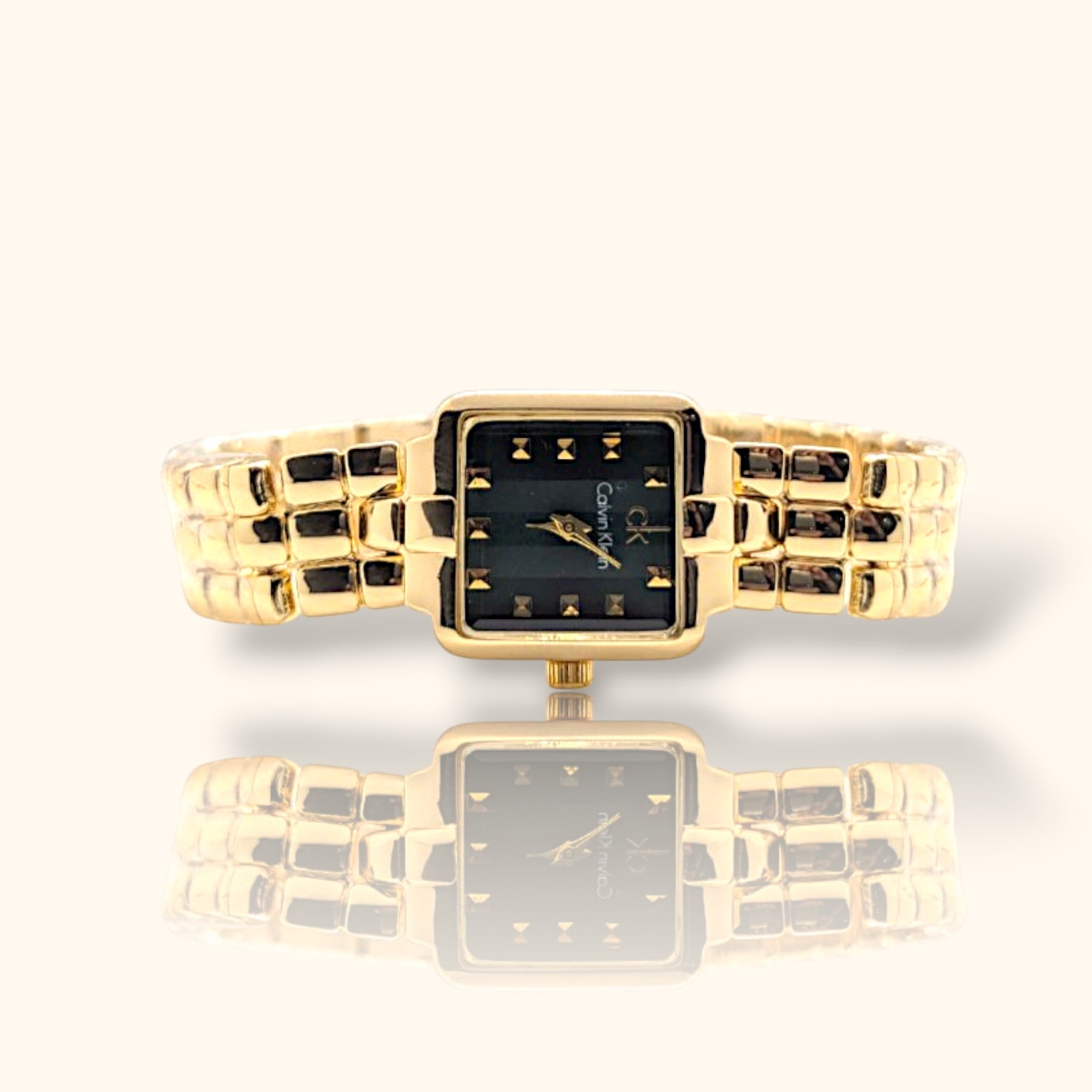 Calvin Klein Midnight Gold Edition – Square Black Dial Women’s Watch
