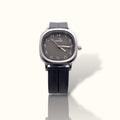 HERYI Arabic Calligraphy Edition – Matte Silver Cushion Case Watch with Black Silicone Strap